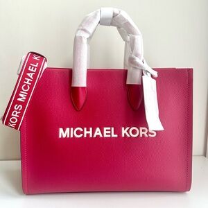 Michael Kors Mirella Medium Pebbled Leather Tote Bag
